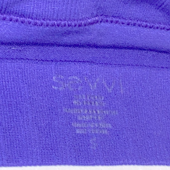Sm SAVVI Tahiti Vented Slits Crop Top Sport Bra Sliced Perforated Purple Athlete - Picture 11 of 14